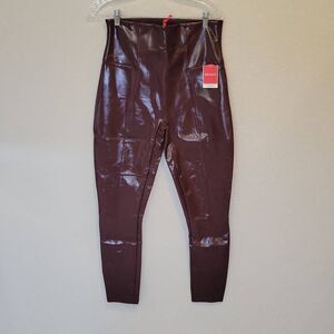 SPANX Shiny Brown Leggings